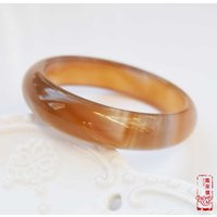 56mm Brown Agate Bangle - Natural Jade Stone | Etsy (US)