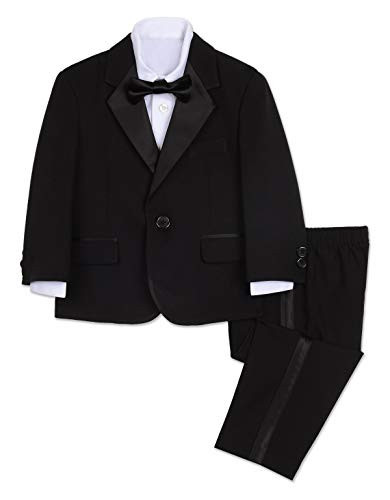 Nautica Baby Boys 4-Piece Tuxedo with Dress Shirt, Bow Tie, Jacket, Pants and Toddler Suit, Black, 3-6 Months US | Amazon (US)