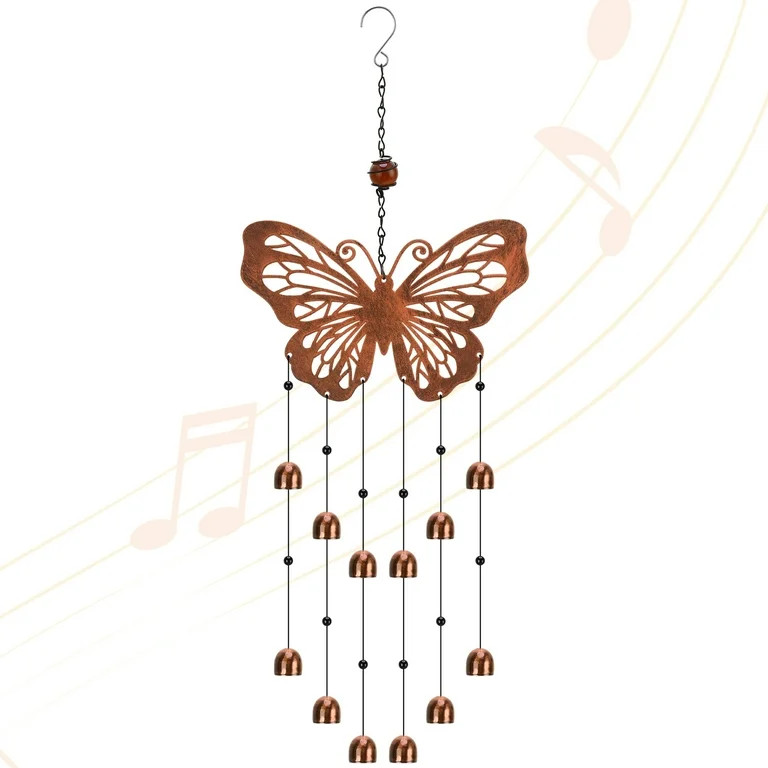 topjuju Butterfly Wind Chimes for Outside Clearance, Metal Butterfly Gifts for Women Men, Outdoor... | Walmart (US)