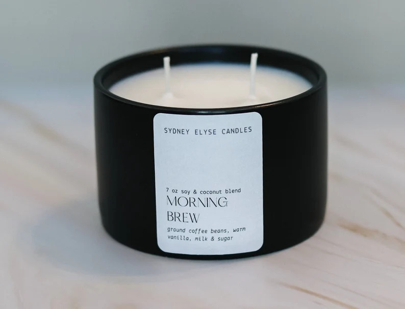 Morning Brew Soy & Coconut Blend Candle Coffee Shop, Coffee Vanilla Milk Sugar Fragrance, Gift fo... | Etsy (US)