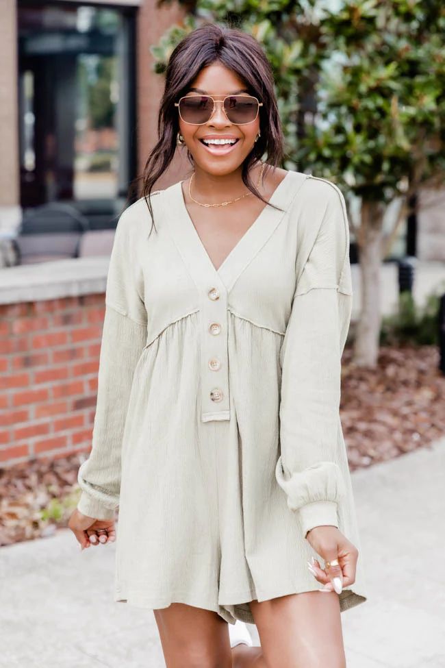 All Hope Olive Romper | Pink Lily