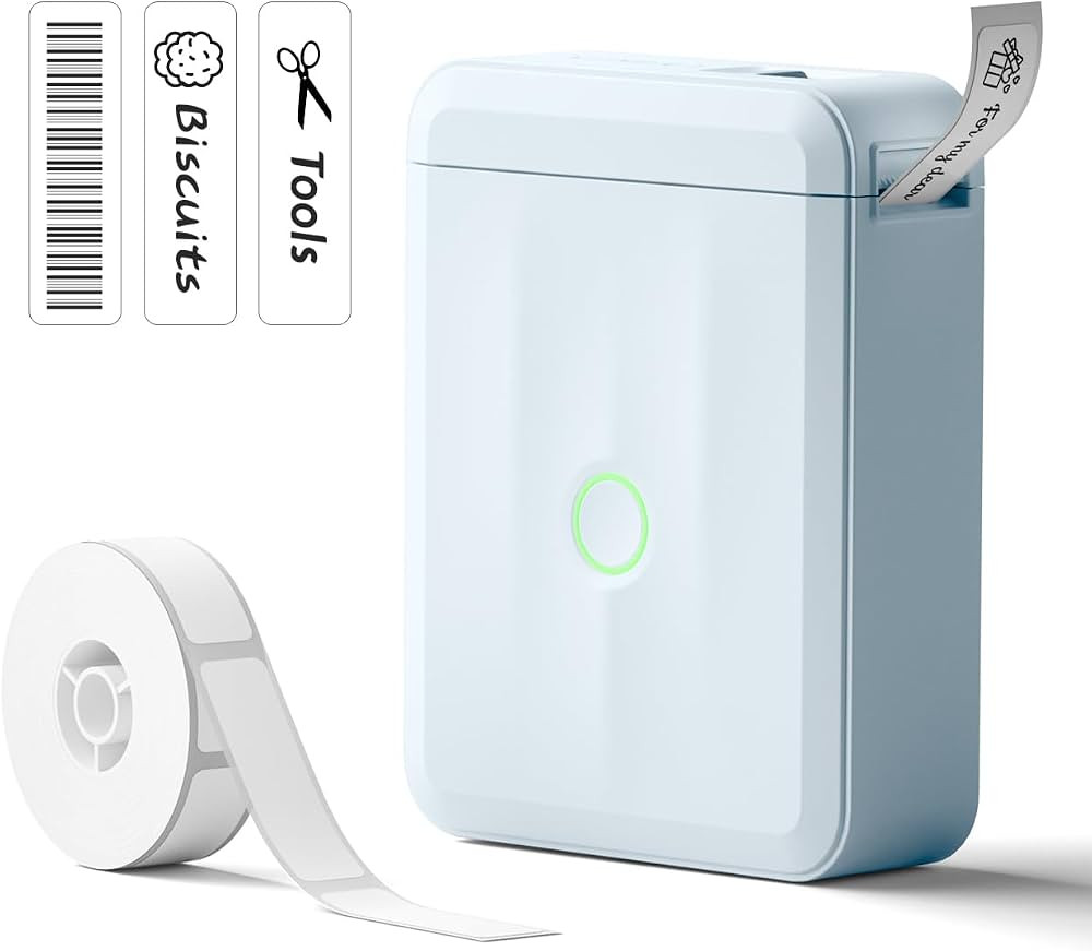 NIIMBOT Label Maker Machine Bluetooth Label Printer for School Home Office Organization,Wireless Mini Labeler D110 Upgraded Version, Label Machine with Label, Light Blue | Amazon (US)