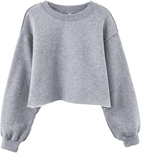 Amazhiyu Women Cropped Sweatshirt Long Sleeves Pullover Fleece Crop Tops | Amazon (US)