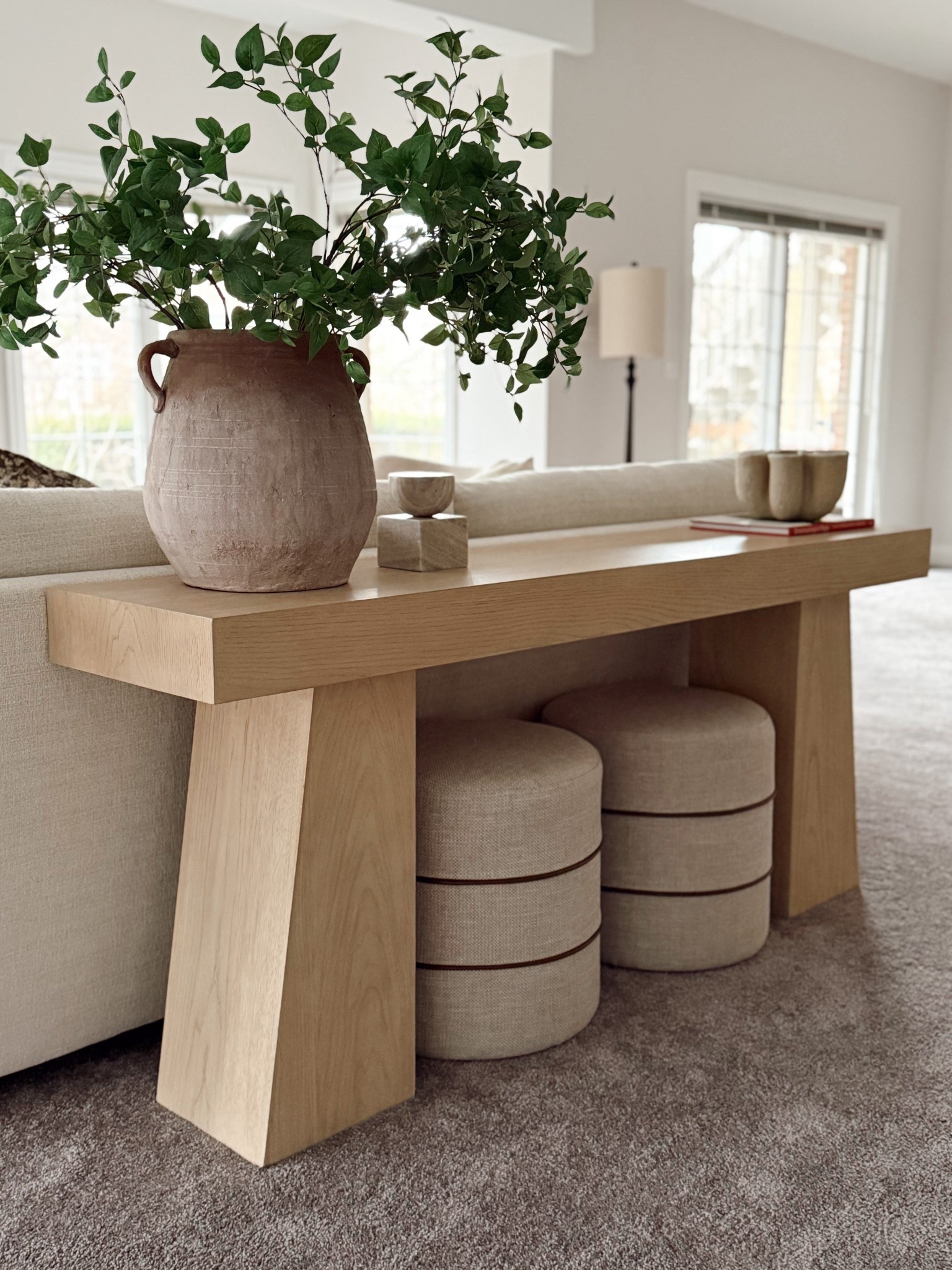 Console table behind our sofa in our basement! These ottomans are on sale now!



#LTKHome #LTKFindsUnder100 #LTKFindsUnder50
