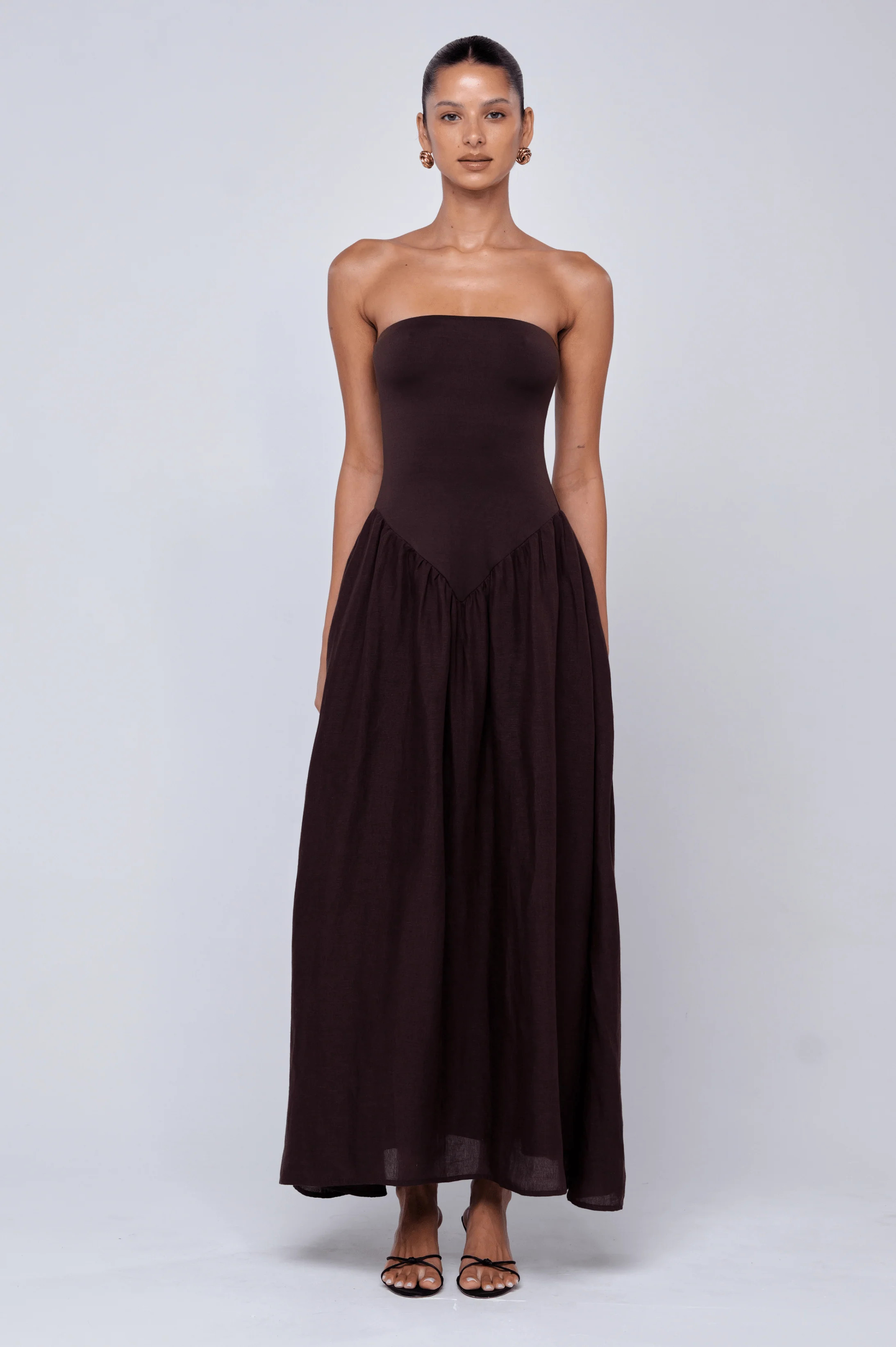 Mackenzie Dress in Brown Linen | RESA / SHOP-RESA.COM