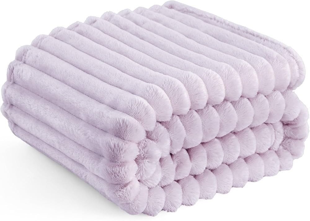 Bedsure Lavender Fog Fleece Blanket for Couch - Super Soft Cozy Blankets for Women, Cute Small Bl... | Amazon (US)