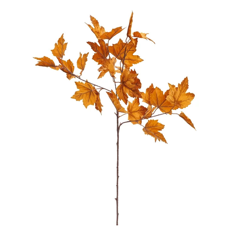 My Texas House Fall Faux Maple Leaf Stem, Yellow, 20" | Walmart (US)