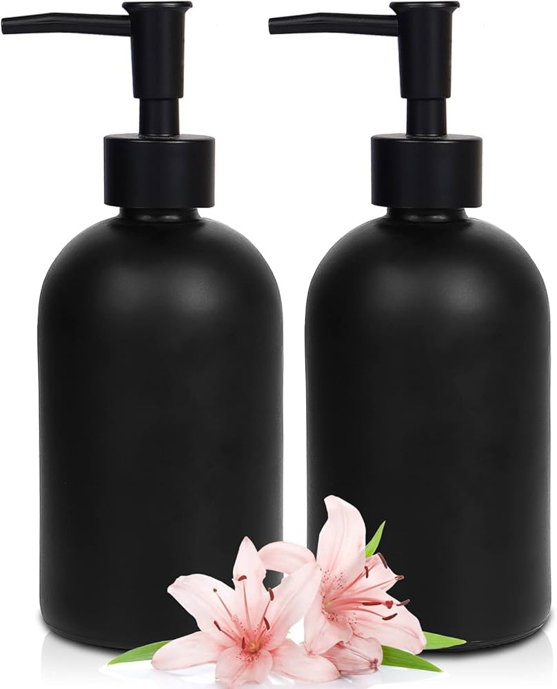 2pcs Frosted Glass Hand Soap Dispenser, 410ml/14oz Liquid Dish Soap Dispenser with Plastic Pump, ... | Amazon (CA)