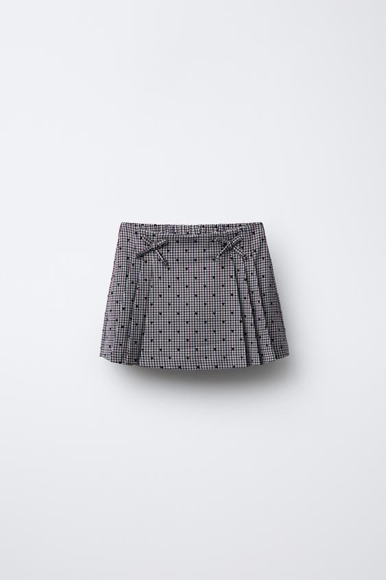 CHECKERED FLOCK HEART SKORT | Zara US