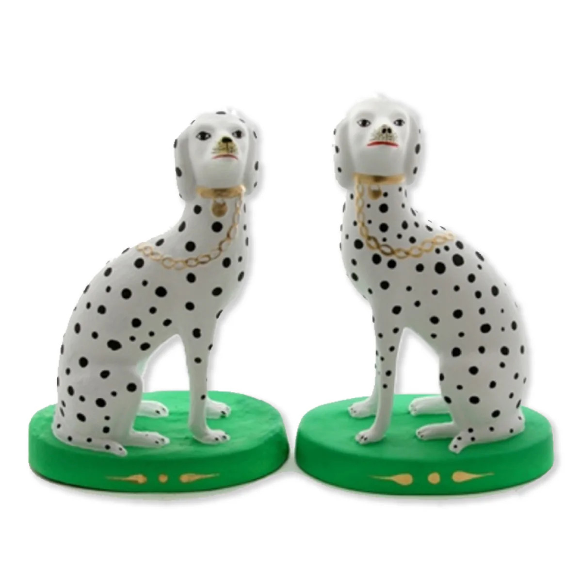Dalmatian Duo Bookends - Bright Green | Furbish Studio