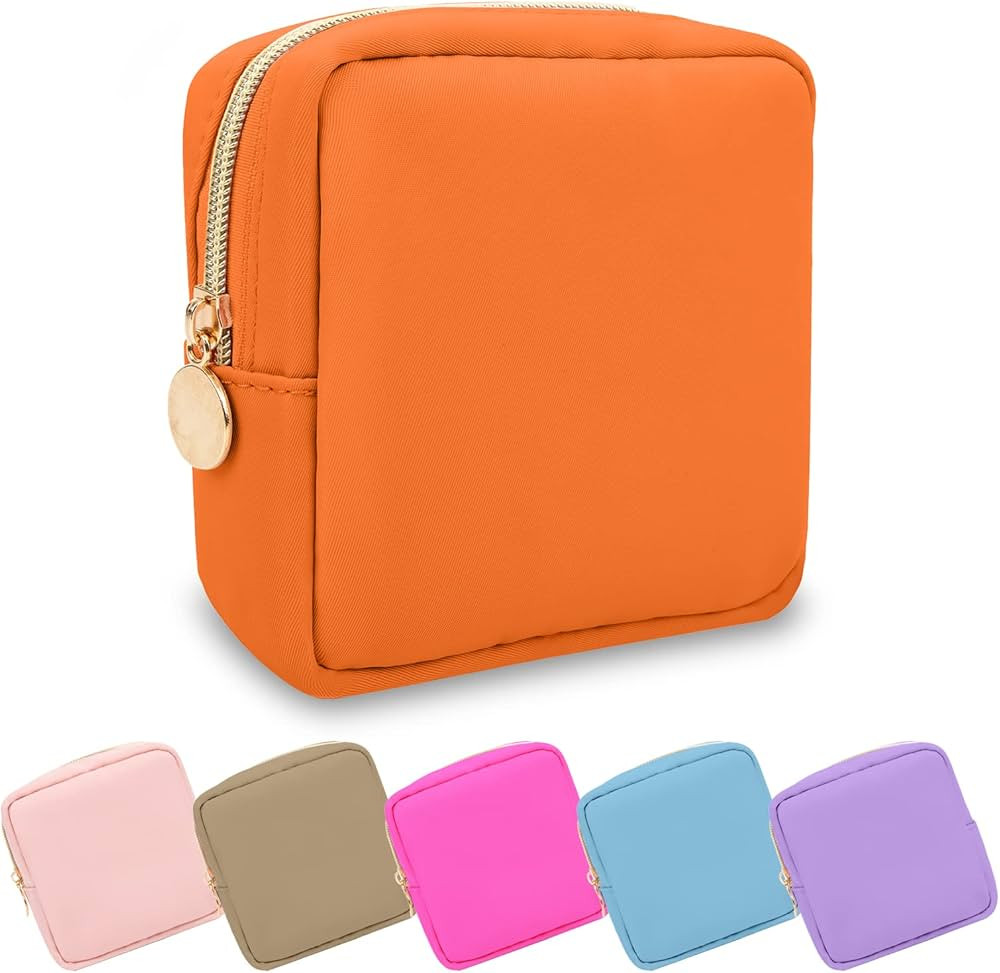 Waterproof Mini Makeup Bag Pouch for Purse,Small Cosmetic Travel Bag Pouch Nylon Toiletry Organiz... | Amazon (US)