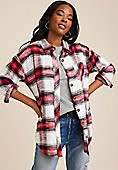 Cabin Plaid Boyfriend Tunic Shirt | Maurices