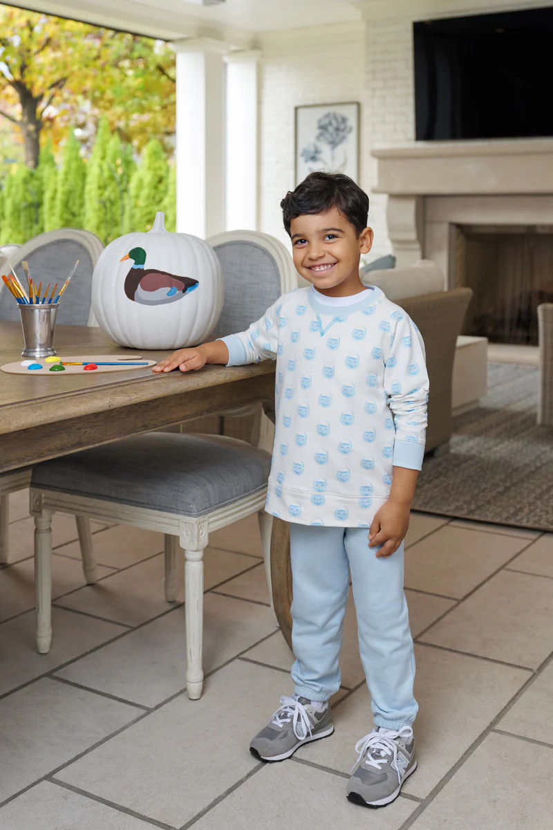 Gates Sweeney Sweatpants - Buckhead Blue with Palmetto Pearl Stork | The Beaufort Bonnet Company