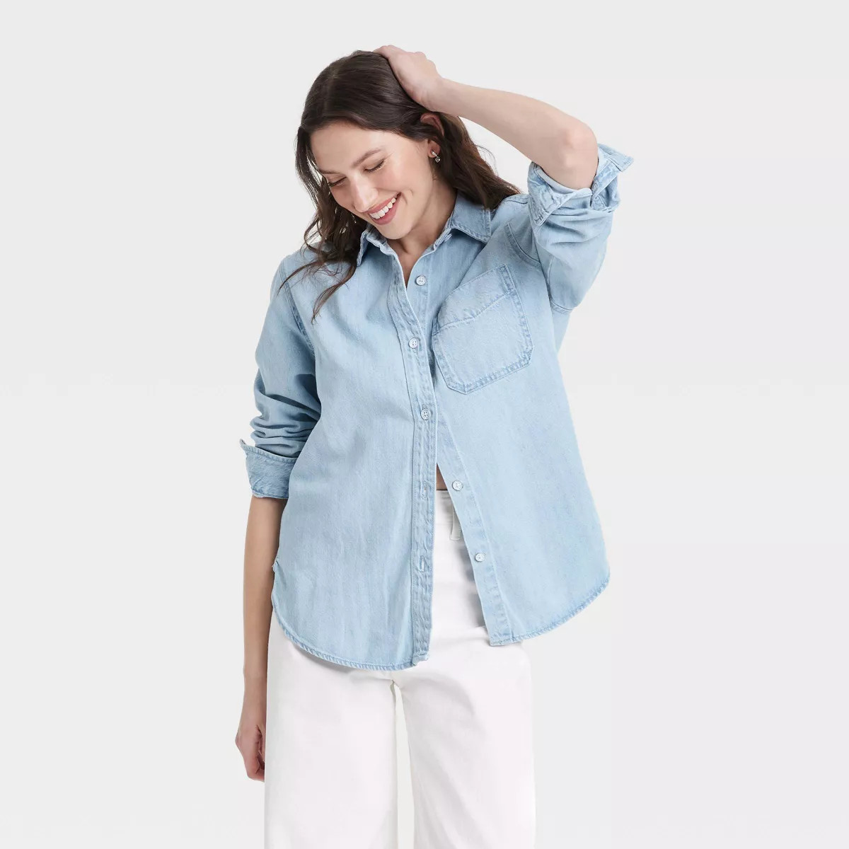 Women's Relaxed Fit Denim Button-Down Shirt - Universal Thread™ | Target