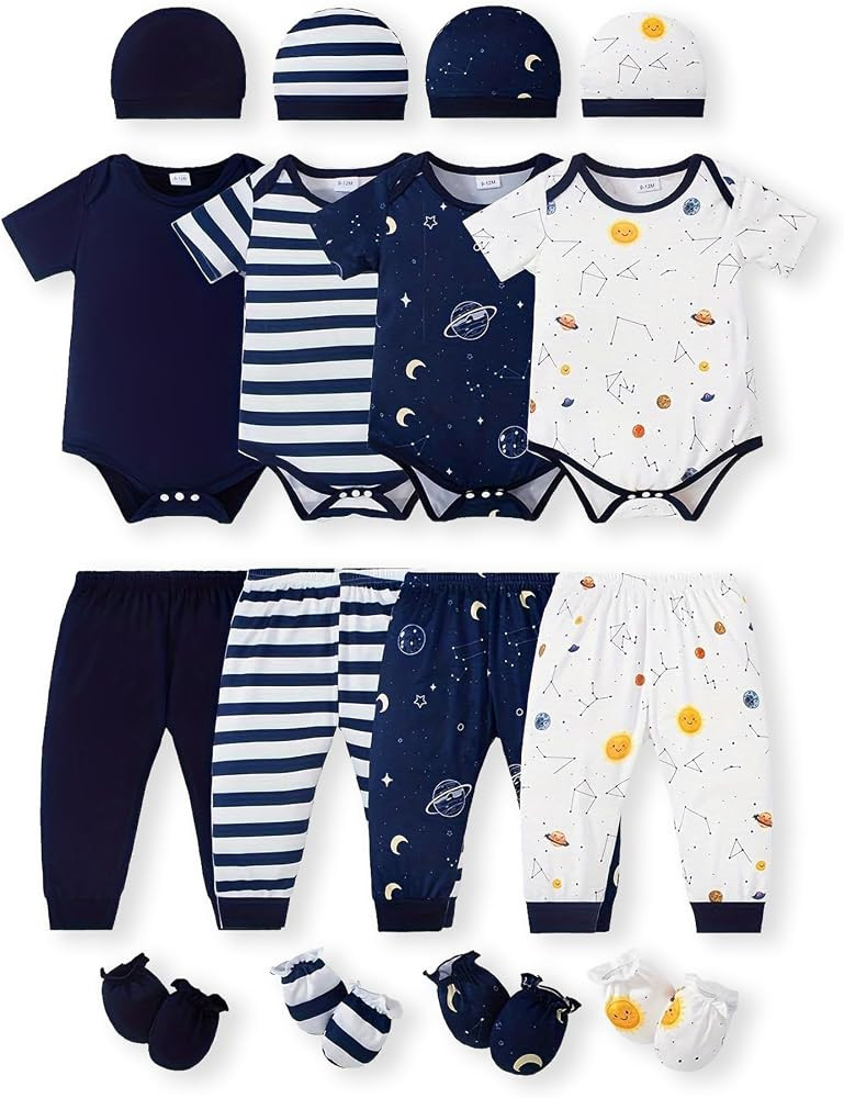 NZRVAWS Newborn Baby Boy Girl Clothes Unisex Preemie Infant Must Have Pants Set Outfits 0-18 Mont... | Amazon (US)