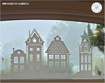 47" White Christmas Window Cling. Dickens Village Street Scene Window Border Christmas Decoration... | Amazon (US)