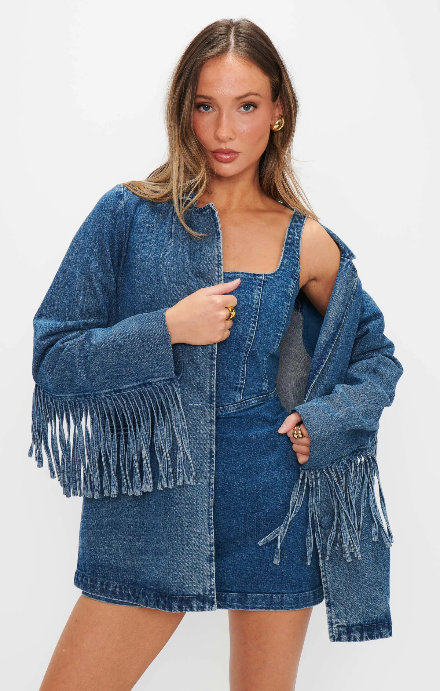 Sierra Fringe Jacket ~ Blue Indigo | Show Me Your Mumu