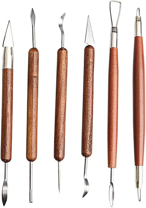 S & E TEACHER'S EDITION 6 Pcs Pottery & Clay Sculpting Tools, Double-Sided, Smooth Wooden Handles... | Amazon (US)