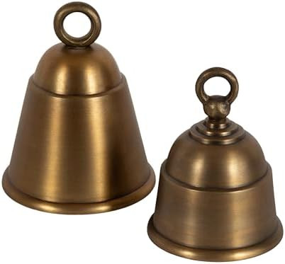 Kate and Laurel Belcourt Vintage Two-Piece Decorative Bell Set, Set of 2, Antique Brass, Classic ... | Amazon (US)