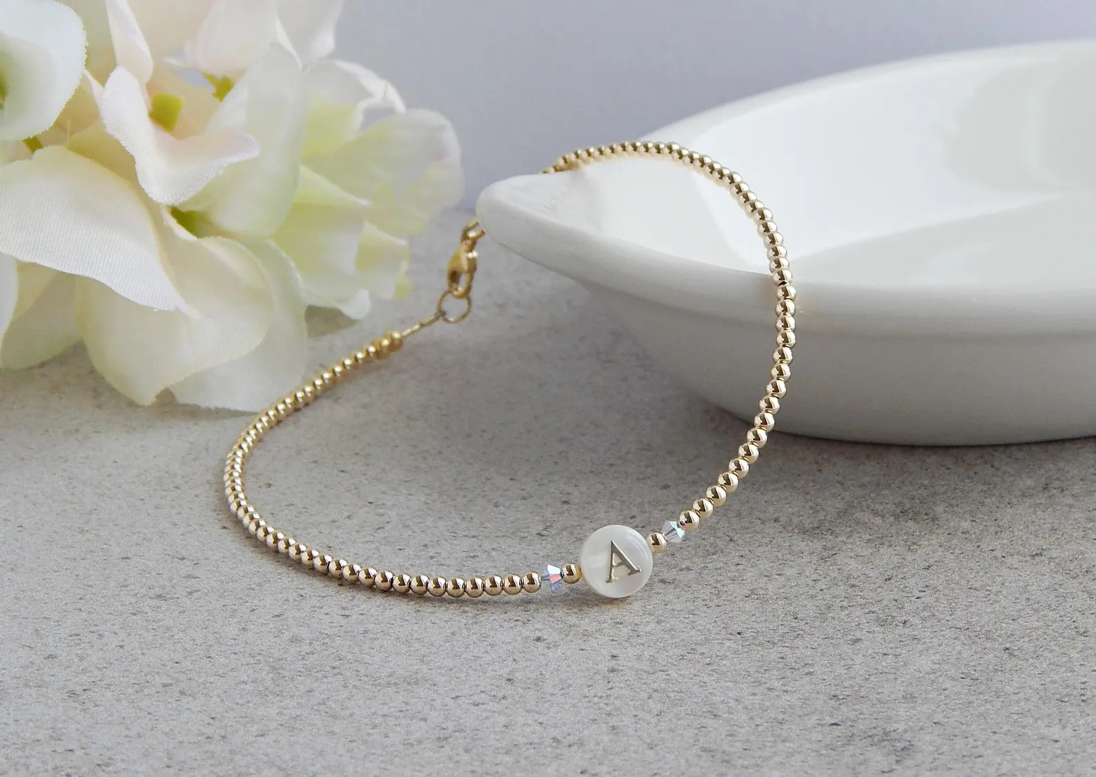 Gold Anklets for Women, Gold Ankle Bracelet with Initial, Gold Filled Anklet Personalized, Dainty... | Etsy (US)