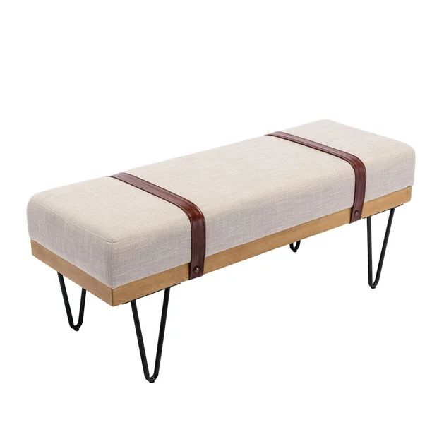 iYofe End of Bed Bench for Bedroom, Faux Leather Upholstered Bedroom Bench, Modern Entryway Bench... | Walmart (US)