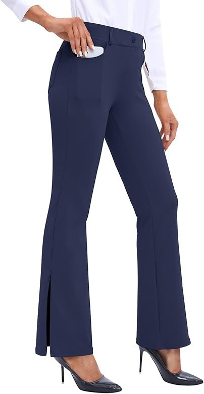 Ewedoos Dress Pants for Women Flare Yoga Dress Pants High Waisted Wide Leg Dress Pants Women Work... | Amazon (US)