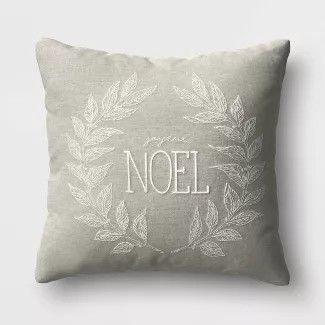 Holiday Noel Square Throw Pillow Neutral - Threshold™ | Target