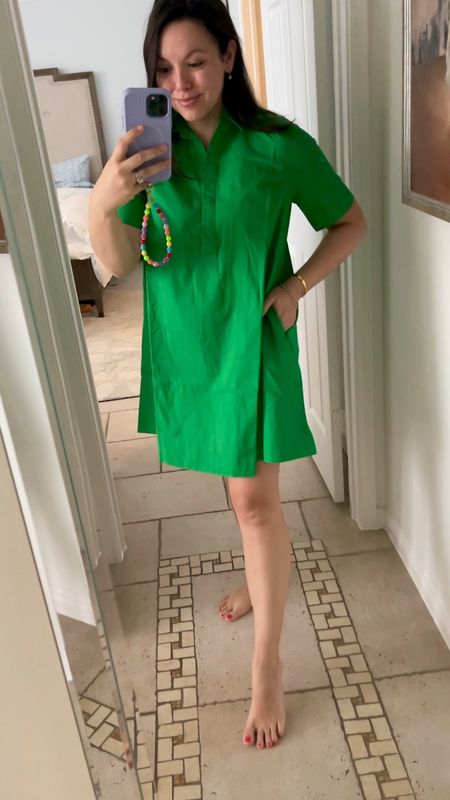 Kelly green shirt dress
Affordable collared shirt dress
Trapeze style dress
Affordable shirt dress for spring and summer style 
Travel outfit, wear to work outfit 
Trapeze style is perfect for maternity or post-partum, does run big so size down! 
Dress with pockets 
Under $45 


#LTKbump #LTKstyletip #LTKfindsunder50