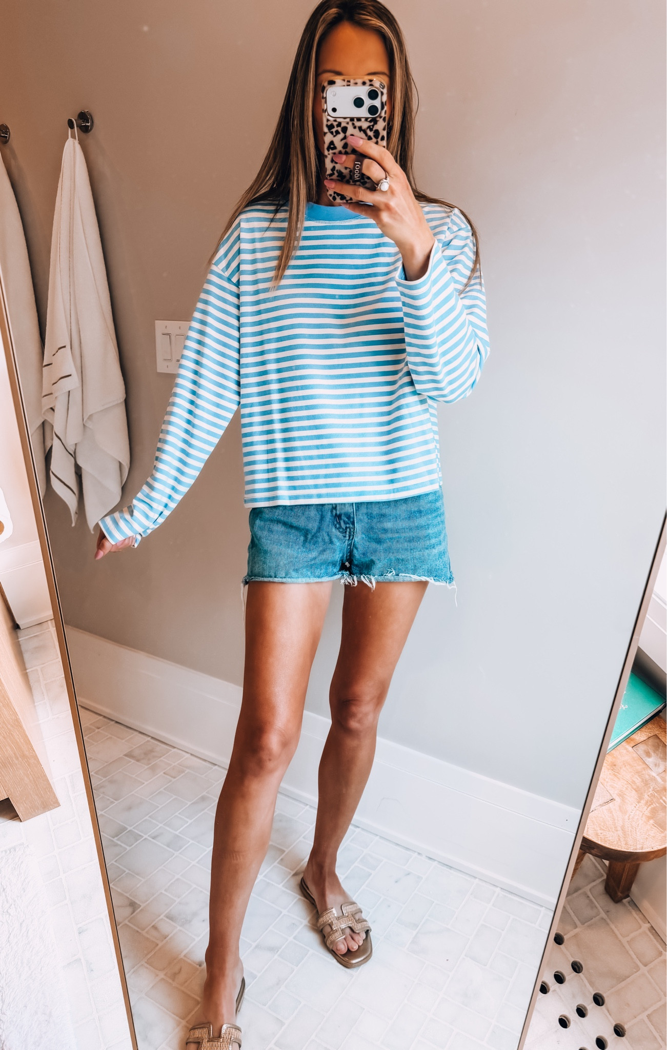  Casual striped pull over🩵🤍

#LTKootd #LTKdayinmylife #LTKgrwm