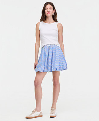 Women's Variegated Stripe Pull On Bubble-Hem Mini Skirt | Macy's