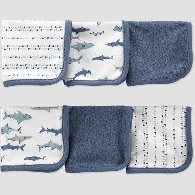 Baby Boys' Shark Washcloth Set - Just One You® made by carter's White/Blue | Target