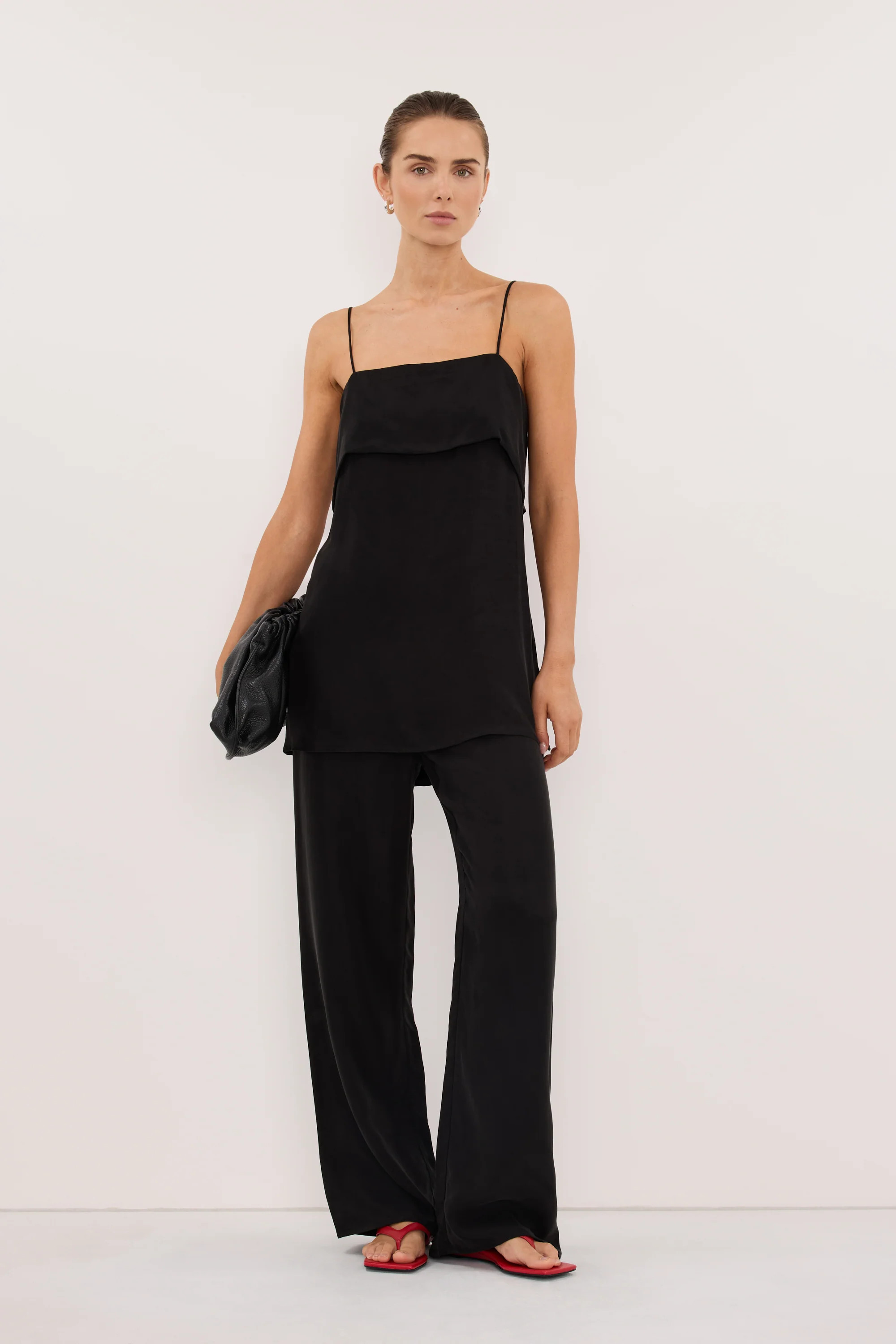 ADDIE BLACK CUPRO PANT | DISSH