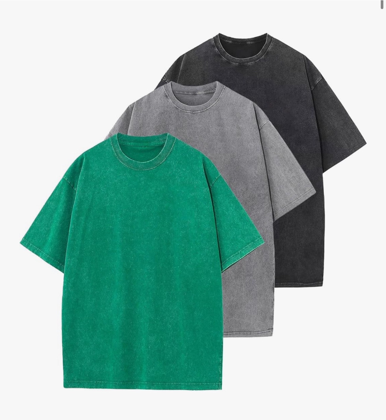 Men's Cotton T-Shirts Oversized Unisex Short Sleeves Casual Loose Wash Solid Basic Tee Tops