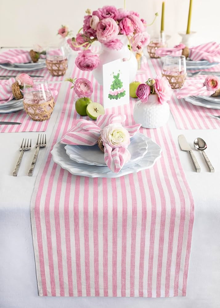 Solino Home Stripe Linen Table Runner 72 inches long – 100% Pure Linen 14 x 72 Inch Table Runne... | Amazon (US)