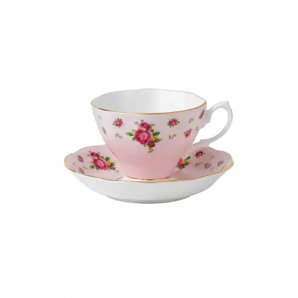 Royal Albert New Country Roses Pink Teacup & Saucer Set | Bed Bath & Beyond