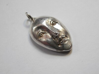 Modernist Vintage Sterling Silver 925 Necklace Pendant Art Bust Face Sculpture | eBay US