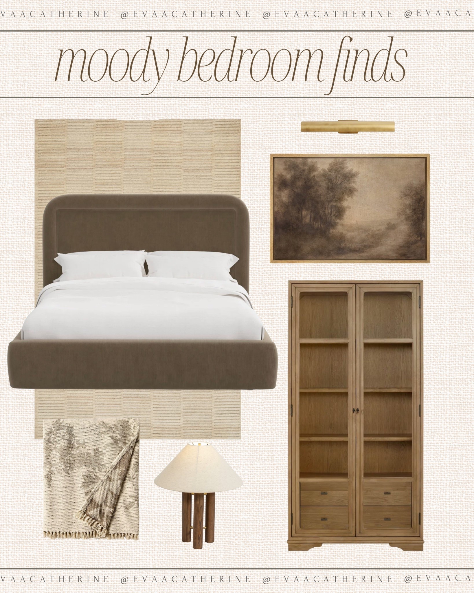 Moody but make it soft.

Warm wood. Deep brown. A little vintage. A little romantic. Nothing trendy — just pieces that feel like they’ve always belonged here.

This is the bedroom energy I’m staying in.

#moodybedroom #neutralhome #modernvintage #bedroominspo #organicmodern

moody bedroom decor, brown bed frame, warm wood tones, vintage landscape art, cozy neutral bedroom, layered textures, earthy home aesthetic, timeless interiors, soft lighting decor, collected home style, neutral bedroom styling, organic modern decor, romantic bedroom vibe, textured rug layering, warm minimal home

#LTKHome