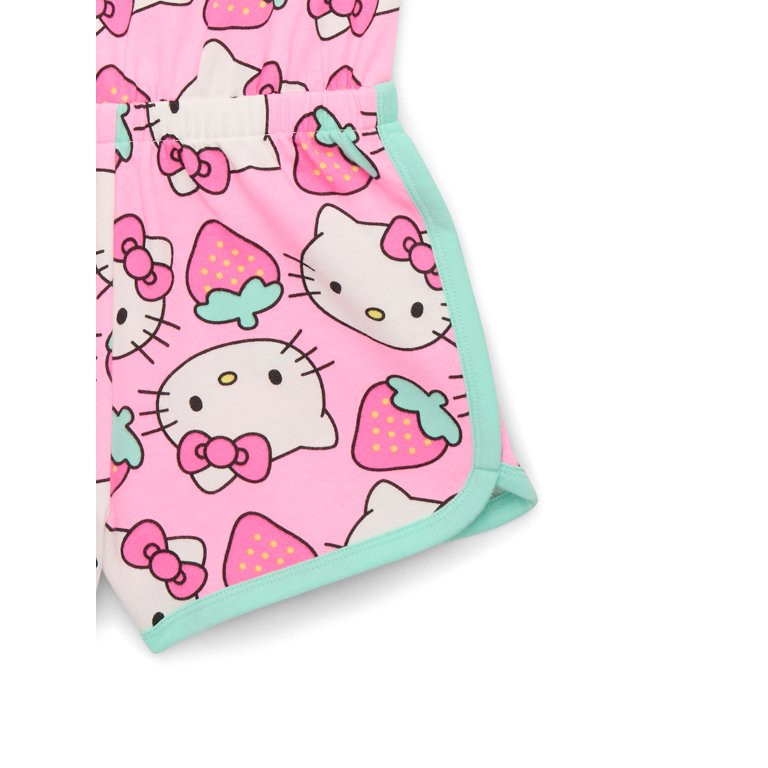 Hello Kitty Girls Sleeveless Printed Romper, Sizes 4-12 - Walmart.com | Walmart (US)