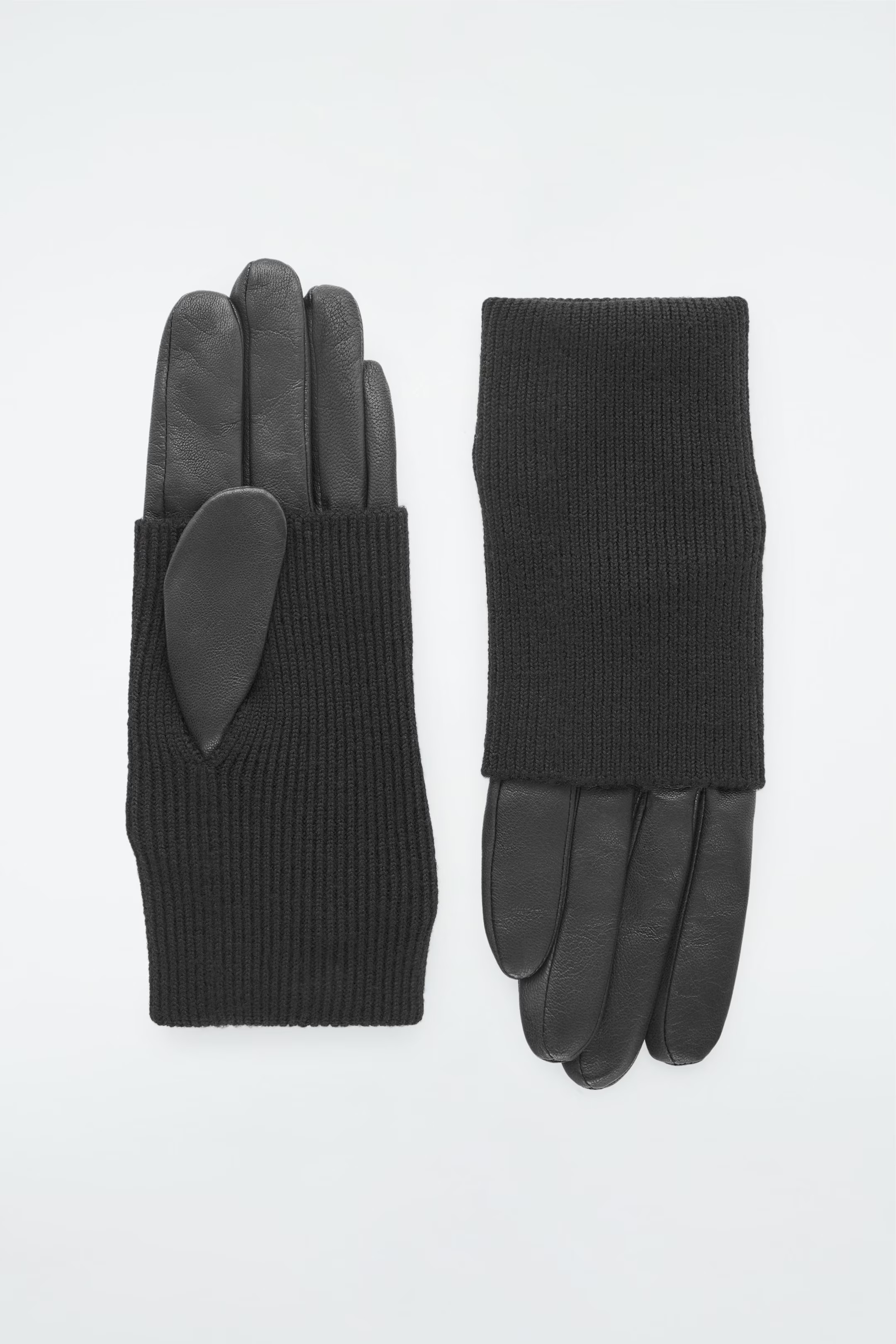 LAYERED LEATHER GLOVES - BLACK | COS GB | COS UK