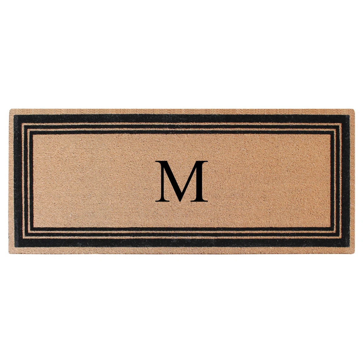Monogrammed Triple Classic Border Natural Coir Door Mat with PVC Backing – Heavy-Duty, Anti-She... | Wayfair North America