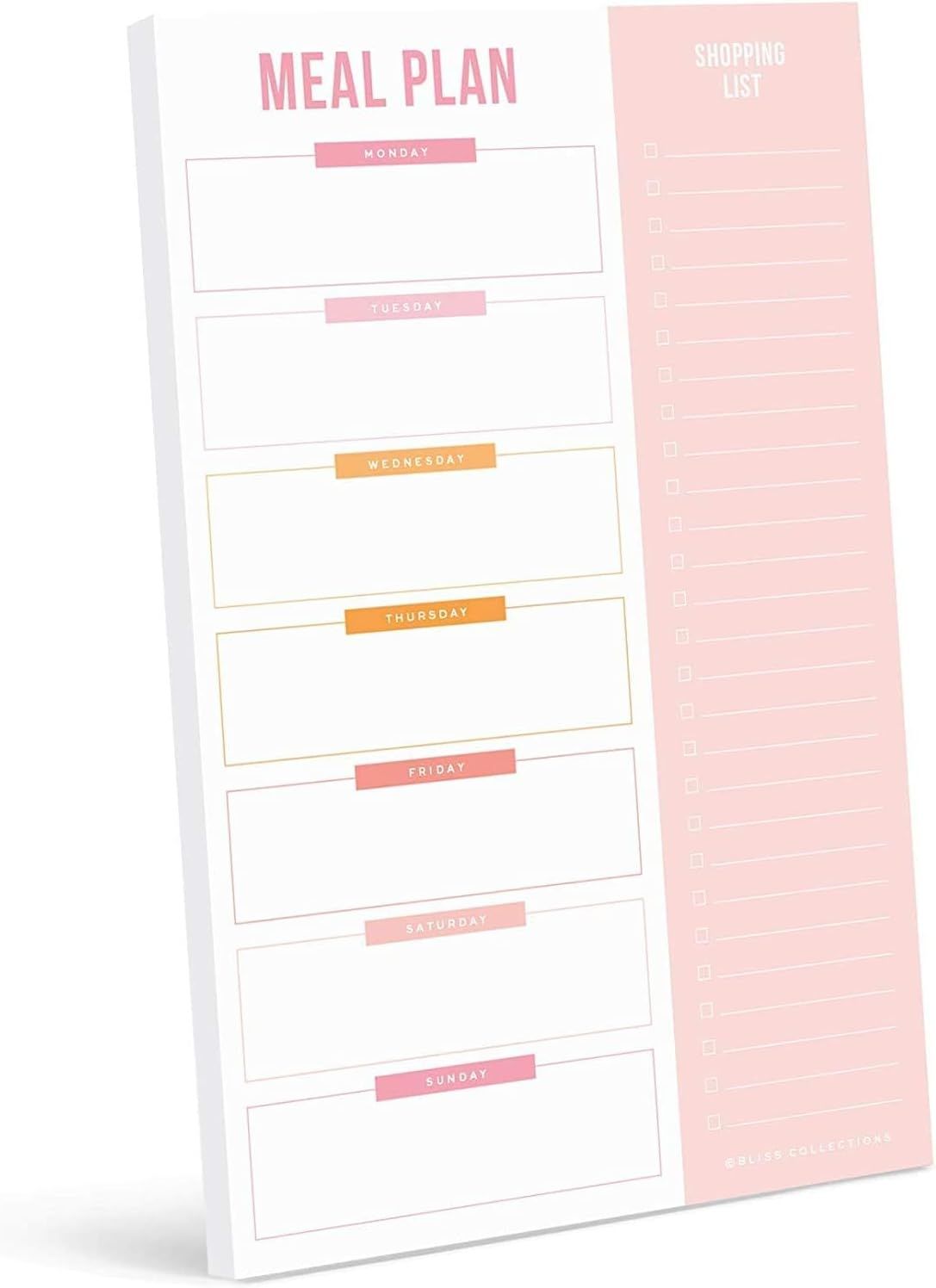 Bliss Collections Weekly Meal Planner, Pink, Magnetic Family Meal Calendar and Notepad for your F... | Amazon (US)