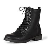 Amazon Essentials Women's Lace-Up Combat Boots, Black, 10 | Amazon (US)