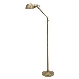 Decor Therapy Dane Adjustable Pharmacy 71 in. Aged Silver Floor Lamp with Metal Shade-PL3896 - Th... | The Home Depot