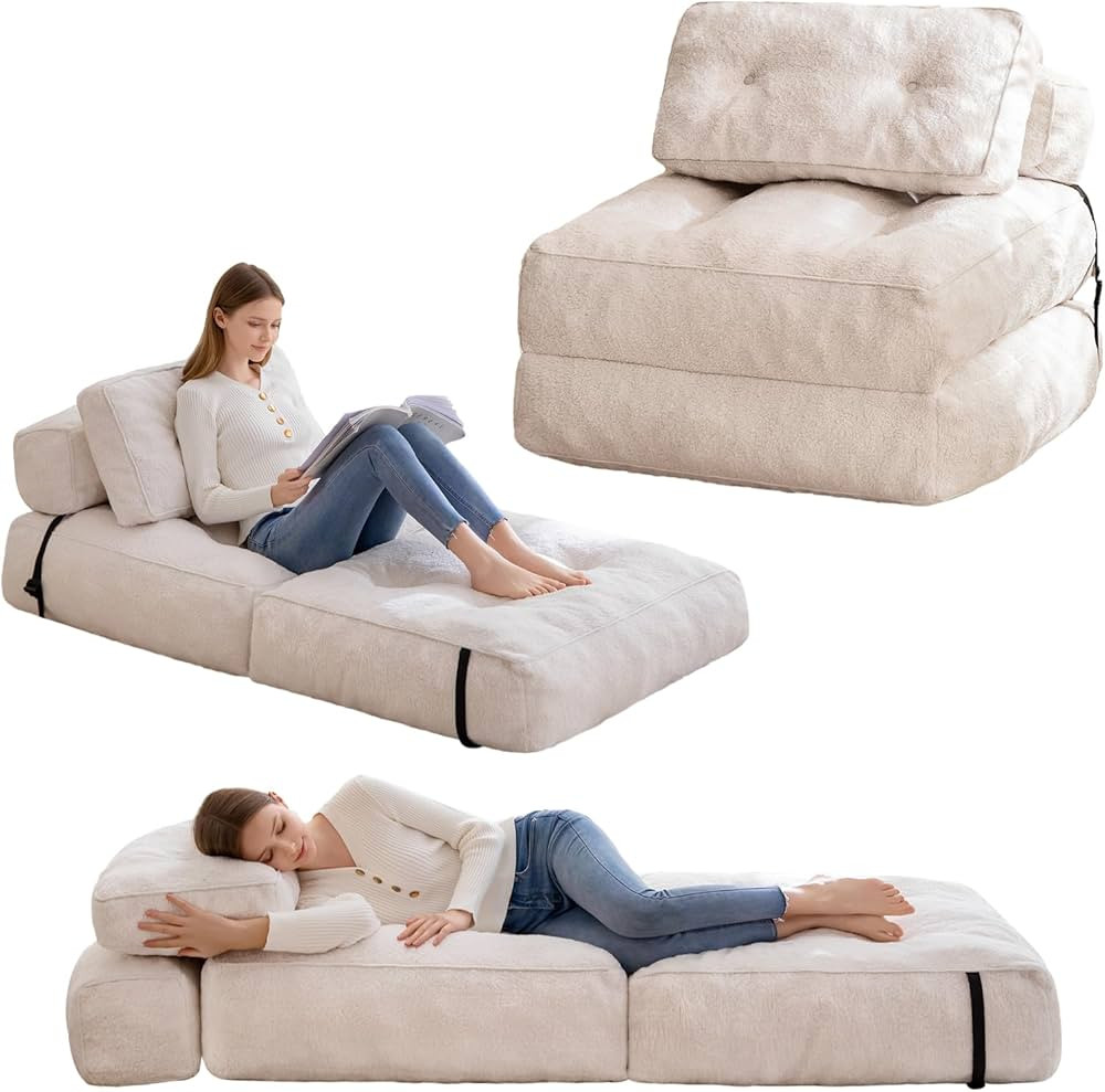 HIGOGOGO Folding Couch Sofa Bed, Convertible Sleeper Chairs with Back Support, Portable Fold Out ... | Amazon (US)