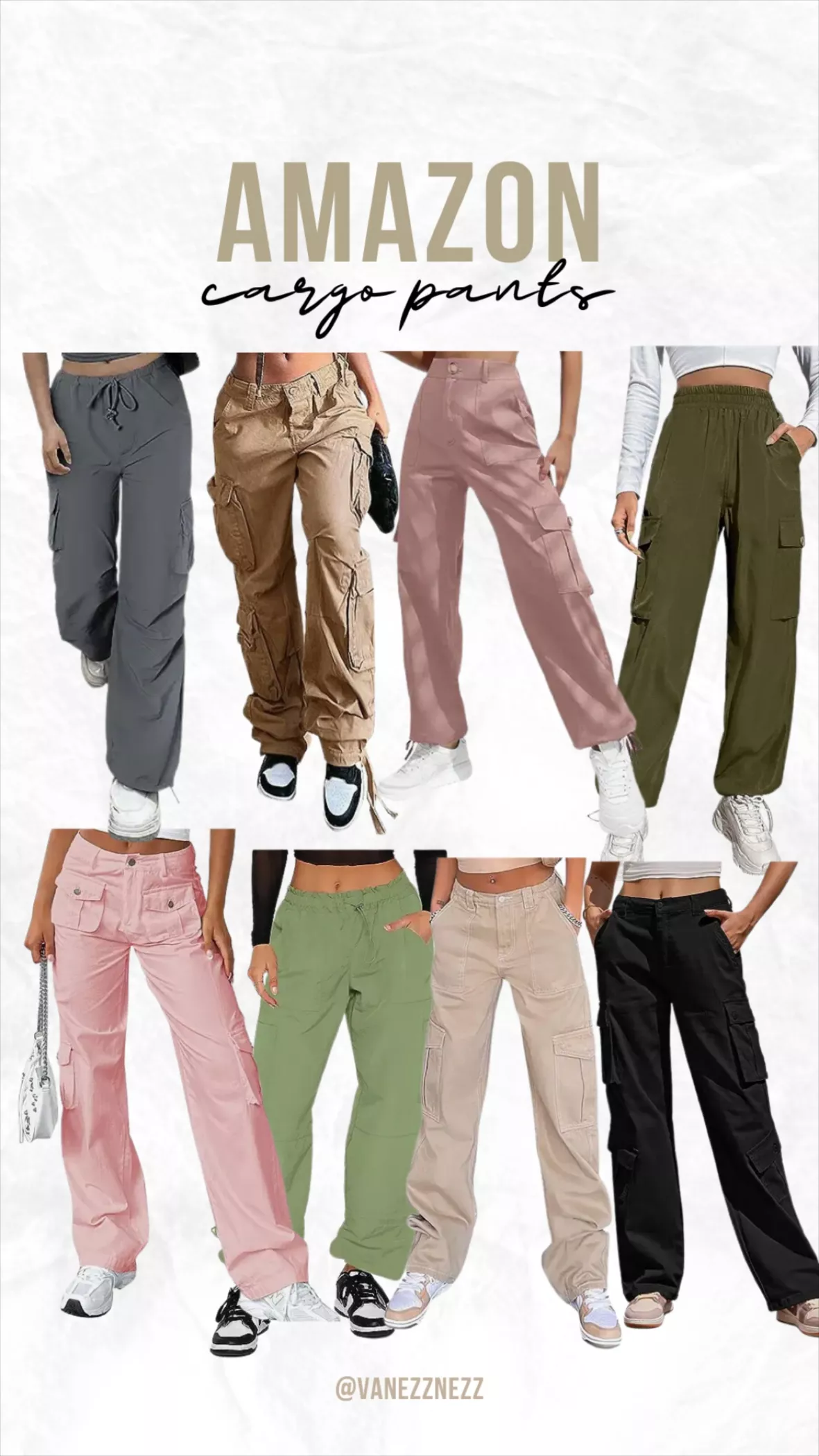 Allytok Parachute Pants for Women Cargo Jogger Pants Y2K Fashion