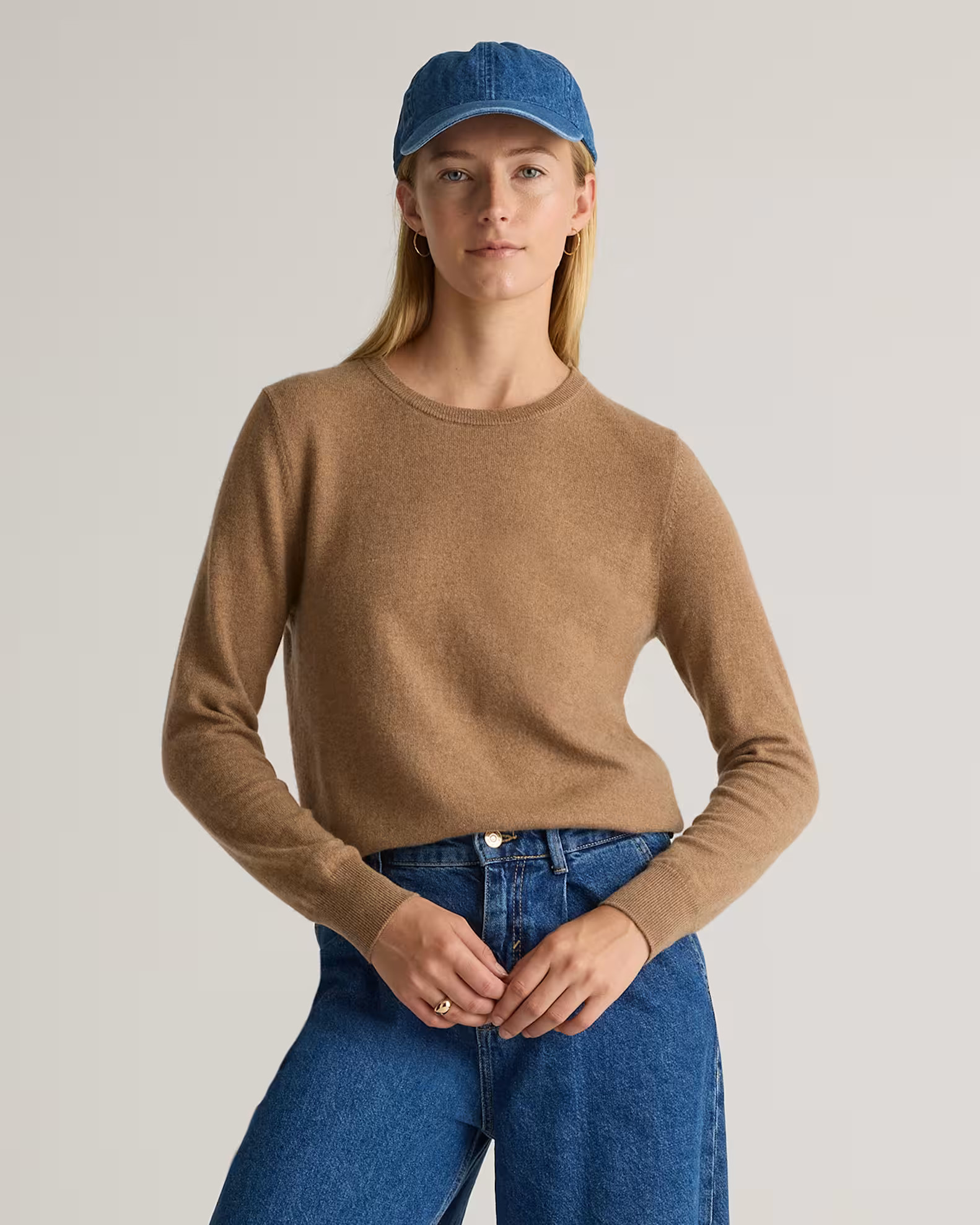 Mongolian Cashmere Crewneck Sweater in Teak | Quince