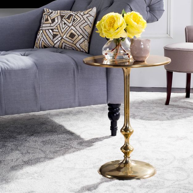 Hydra Round Side Table - Antique Brass - Safavieh | Target