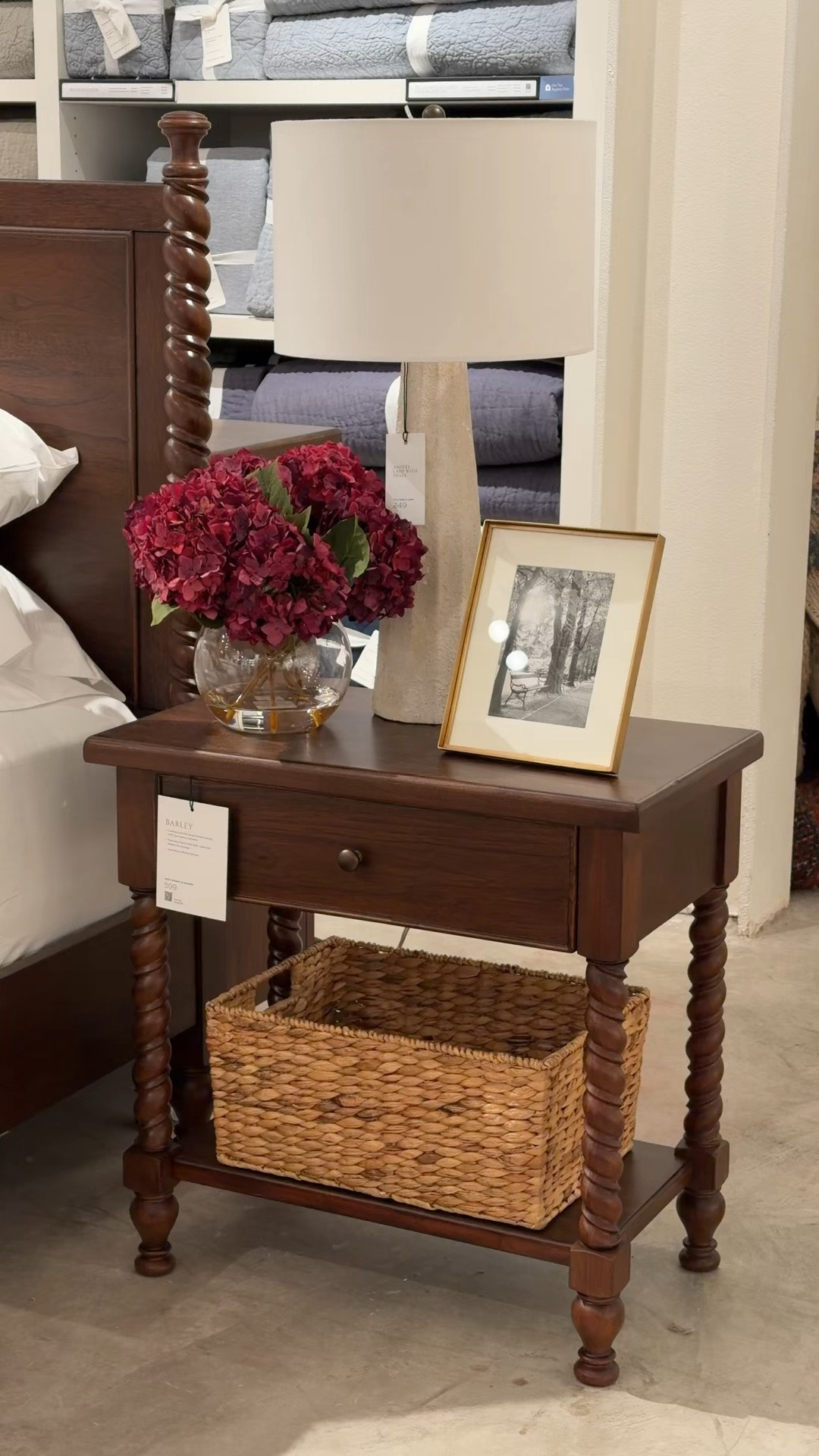 Classic bedside styling never goes out of style. 😍 The Barley Nightstand from Pottery Barn has such a timeless, well-crafted look with its rich Walnut Brown finish and elegant turned legs. 🤎 It’s the kind of forever piece that brings warmth, character, and quiet sophistication to a bedroom. ✨ I’ve linked it, along with more similar styles on my LTK! 🙌🏻 @potterybarn #nightstand #bedsidetable #bedroominspo

#LTKHome #LTKSaleAlert