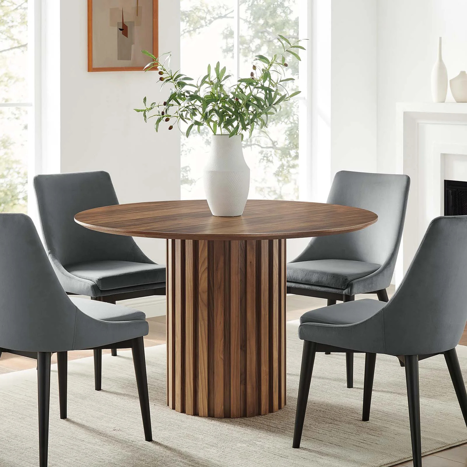 Modway Senja 47" Round Dining Table in Walnut | Walmart (US)