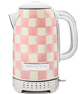 MacKenzie-Childs Check Stainless Steel Electric Kettle - Rosy | Dillard's